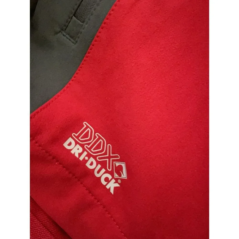 DRI DUCK‎ DDX MOTION SOFTSHELL MEN'S WATER RESISTANT LARGE. RED CHARCOAL JACKET